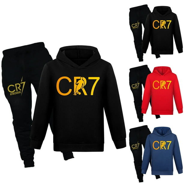 CR7 Ronaldo Kids Boys Casual Tracksuit Soccer Hooded Sweatshirt