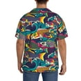 thumbnail image 3 of KLL Colorful Carp Streamer Print Men's Shirt Short Sleeve Button Down Summer Cuba Beach Shirts- Large, 3 of 5