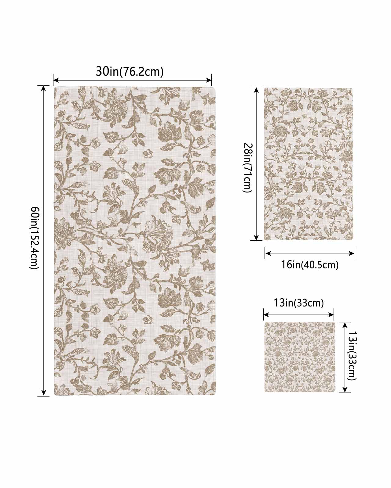 Farmhouse Khaki Bath Towels for Bathroom Set,Luxury Microfiber Towels Gifts for Women,Quick Dry Beach Kitchen Hand Hair Face Towel and Dish Washcloth,Vintage Flower Leaf Botanical Plant Towels+Set