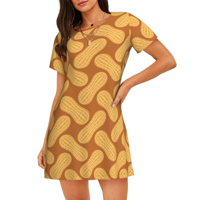 Easygdp Peanuts6 Camisón de manga corta para mujer, informal, estampado