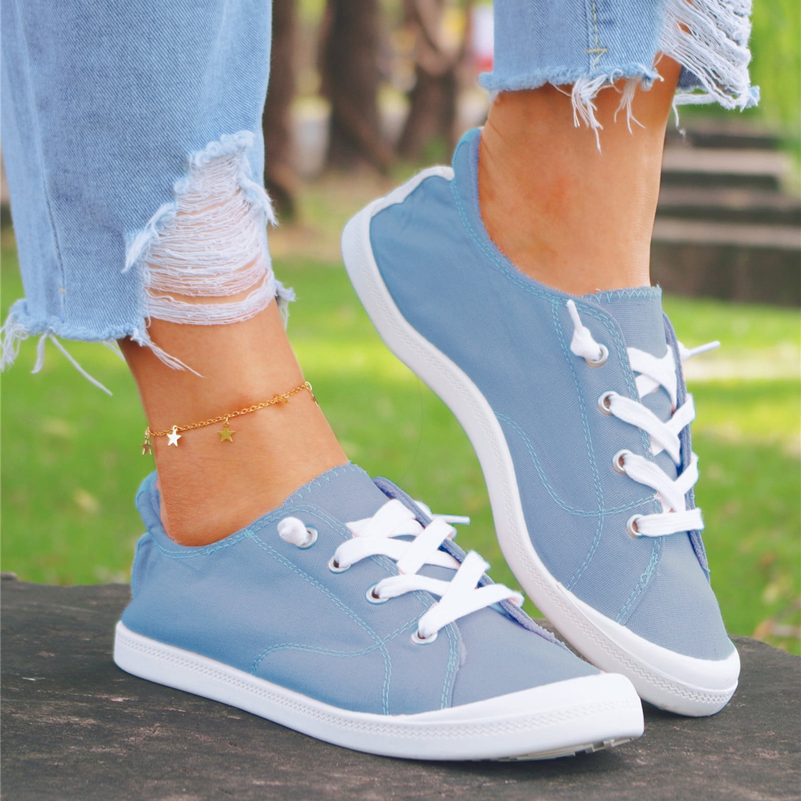 Mocassins En Toile Pour Femme - Chaussures Plates Confortables Avec Semelle Caoutchouc Antidérapante