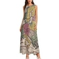 thumbnail image 3 of Old World Map Dress Summer Antique Map Street Wear Bohemia Long Dresses Women Graphic Vintage Maxi Dress, 3 of 6
