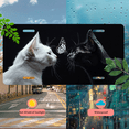 thumbnail image 5 of 1 Pcs 2D Flat License Plate Covers & Frames, Two Cats For Decorative Front, Waterproof For Decoration Aluminum License Plate Covers & Frames Cover For Men Women, 12" X 6", 5 of 7