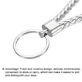 thumbnail image 3 of Uxcell Braided Leather Keychain, 2 Pack PU Key Ring Lanyard Strap, Silver, 3 of 5
