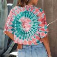 thumbnail image 4 of Posijego T-Shirts Teinture sur Nœuds Graphiques pour Femmes Été Décontracté Col Rond Manches Courtes Crop Tops, 4 of 6