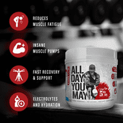 5% Nutrition Rich Piana AllDayYouMay BCAA Powder Supplement, Premium Intra & Post Workout Amino Acids, Hydration, Endurance, Muscle Recovery, Joint & Liver Support 16.9oz (Southern Sweet Tea)