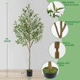thumbnail image 4 of Artificial Olive Tree ft Tall Fake Olive Leaves Plant with Basket Indoor Outdoor Faux Olive Topiary Silk Tree for Home Livingroom Office Décor, 4 of 9