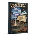 thumbnail image 1 of Ventura, California, Retro Camper and Lake, (12x18 Wrapped Canvas, Wall Decor, Artwork), 1 of 5