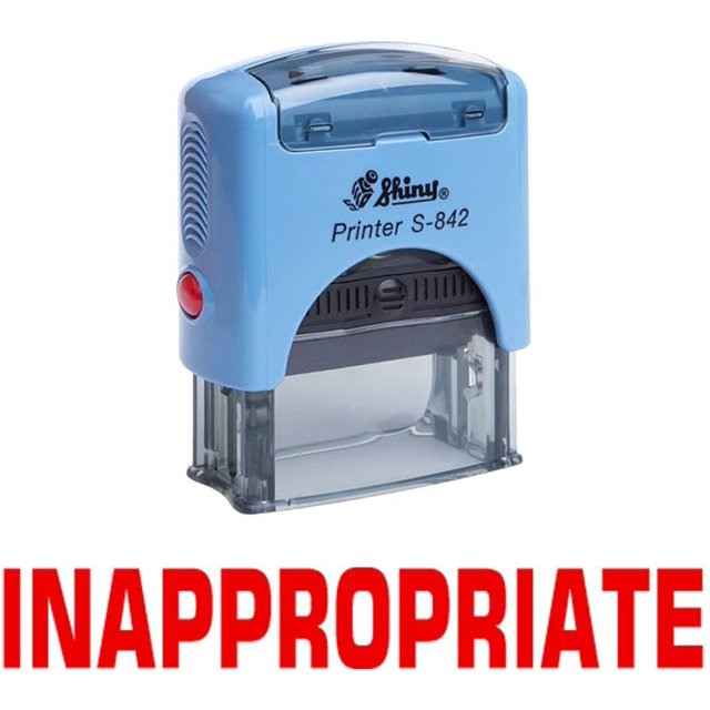 INAPPROPRIATE Office Stationary Custom Shiny Stamp Self Inking Rubber Stamp