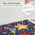 thumbnail image 6 of Microfiber Drying Mat, Colorful Starfish Blue Prints Dish Drying Mat for Kitchen Counter, 18 x 24 inches, 6 of 9
