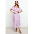 thumbnail image 2 of Women's Tied Back Tiered Short Sleeve Midi Dress with 65% Polyester and 35% Cotton for Everyday Wear Layered Silhouette, 2 of 8