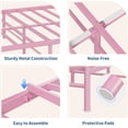 thumbnail image 3 of Full Bed Frame for Kids, Full Size Bed with Headboard and Footboard, Heart Shaped Platform Bed Frame, Heavy Metal Slat Support, Noiseless, No Box Spring Needed, Pink, 3 of 6