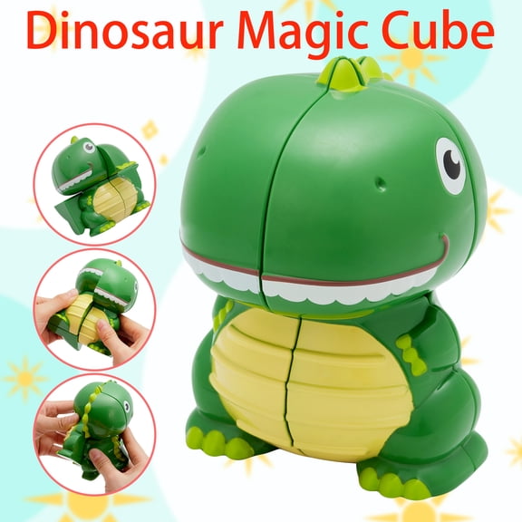 QIYAA Lovely Animal Dinosaur Puzzle Cube Transformation Puzzle Toys Cubes Stickerless Educational Twist Wisdom Toys