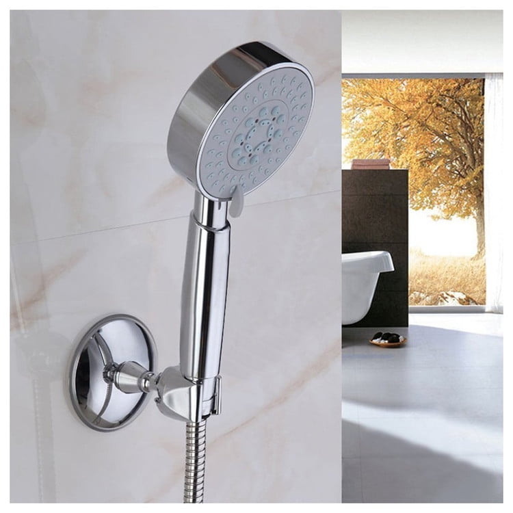 Silver Fewear Shower Head Holder Vacuum Suction Cup Shower Head Wall Mount Holder Removable Handheld Showerhead /& Bidet Sprayer Adhesive Bracket Chrome