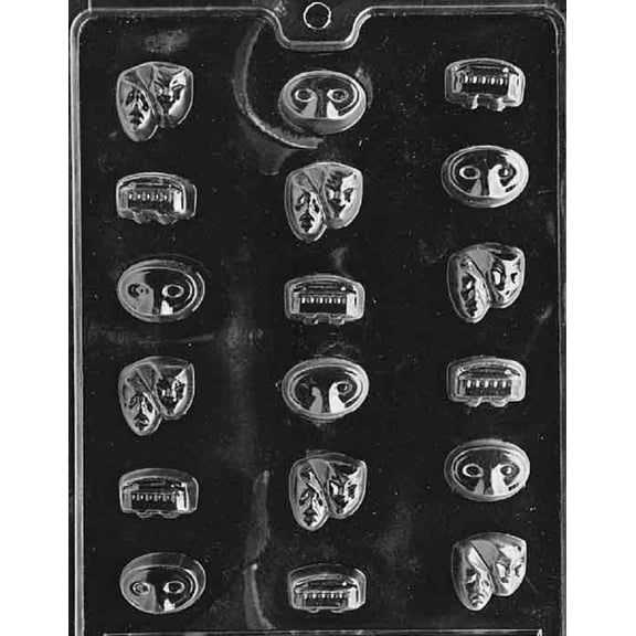 Grandmama's Goodies I008 Mardi Gras Chocolate Chocolate Candy Soap Mold with Exclusive Molding Instructions
