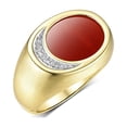 thumbnail image 3 of RYLOS Men's Designer Ring: 14K Yellow Gold with Red Quartz and Diamonds - Gold Rings for Men  Size 13, 3 of 6