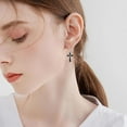 thumbnail image 4 of DOLIOX 925 Sterling Silver Cross Leverback Earrings for Women Jesus Earrings Crucifix Earrings for Men Christian Jewelry Gifts, 4 of 10