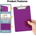 thumbnail image 5 of A5 Small Clipboard 2 Pack, 6 x 9 Plastic Mini Clear Colored Clip Boards with Low Profile Clip, Half-Letter Size for Classroom, Teacher, Students, School & Office Supplies, 5 of 7