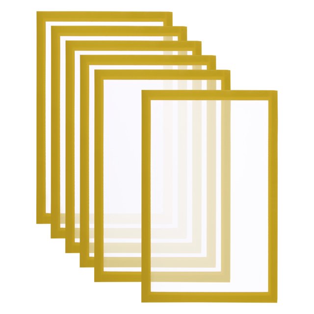 Unique Bargains Magnetic Sign Holder 8.5 x 11, 6 Pack Magnetic Display Frame A4 Magnetic Picture Frame for Refrigerator, Golden