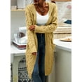 thumbnail image 4 of Winter Hooded Cardigan Sweater Coat Women Oversized Chunky Knit Open Front Long Outwear, 4 of 5