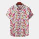 thumbnail image 4 of Camisa de playa de manga corta hawaiana para hombre, camisas informales con botones de verano estampadas Pompotops oipoqjl25077, 4 of 9
