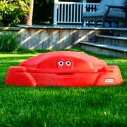 Simplay3 Coastal Crab Portable Plastic Sandbox with Cover, Hot Tamale Red