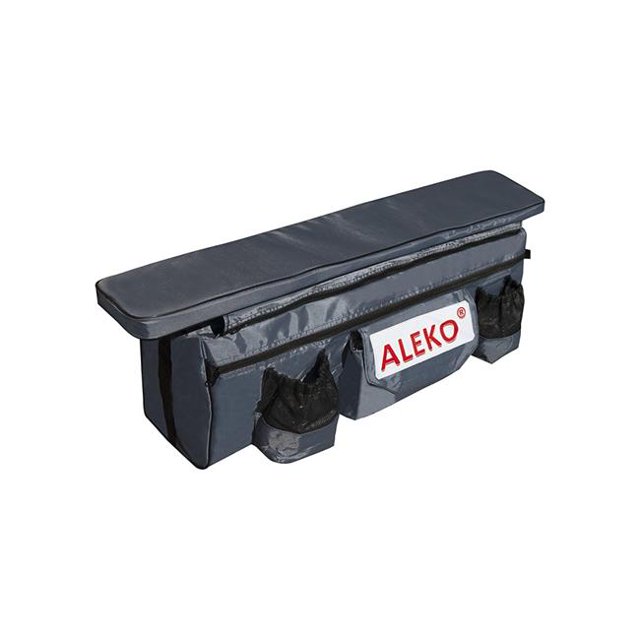 Aleko 34 x 9 in. Waterproof Seat Cushion with Spacious Under Seat Bag for Inflatable Boats, Dark Gray