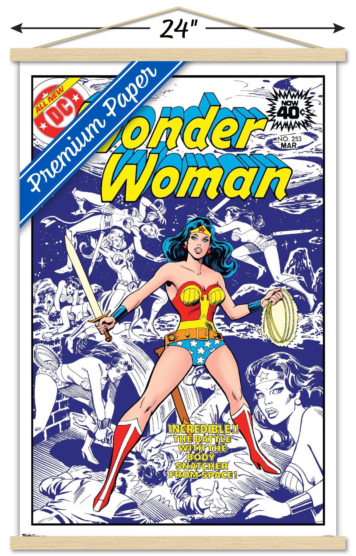 DC Comics - Wonder Woman - Cover Wall Poster with Wooden Magnetic Frame, 22.375" x 34"