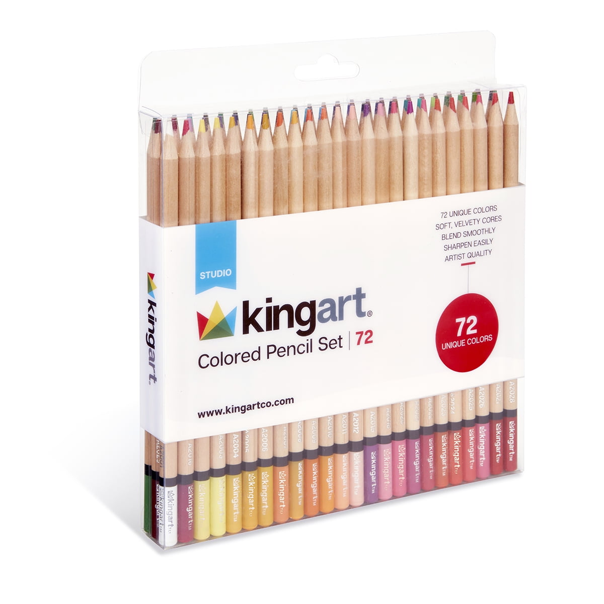 KINGART Studio Colored Pencils Set72 Soft WaxBased Cores fo