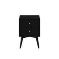 thumbnail image 1 of Alpine Furniture Flynn Mid Century Modern Table de Nuit à 2 Tiroirs, Noir, 1 of 8