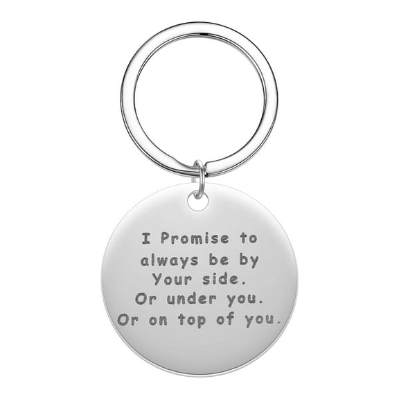 I Promise To Always Be By Your Side Keychain Engraved Keyring Lover Gift for Couples Girlfriend Boyfriends Key Chains