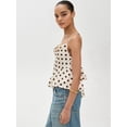 thumbnail image 5 of Womens Polka Dot Satin Tank Tops Cowl Neck Tie Back Sleeveless Shirt Color M, 5 of 9