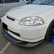 Ikon Motorsports Compatible with 96-98 Honda Civic EK First Molding JDM Flugel Front Bumper Lip PU Polyurethane