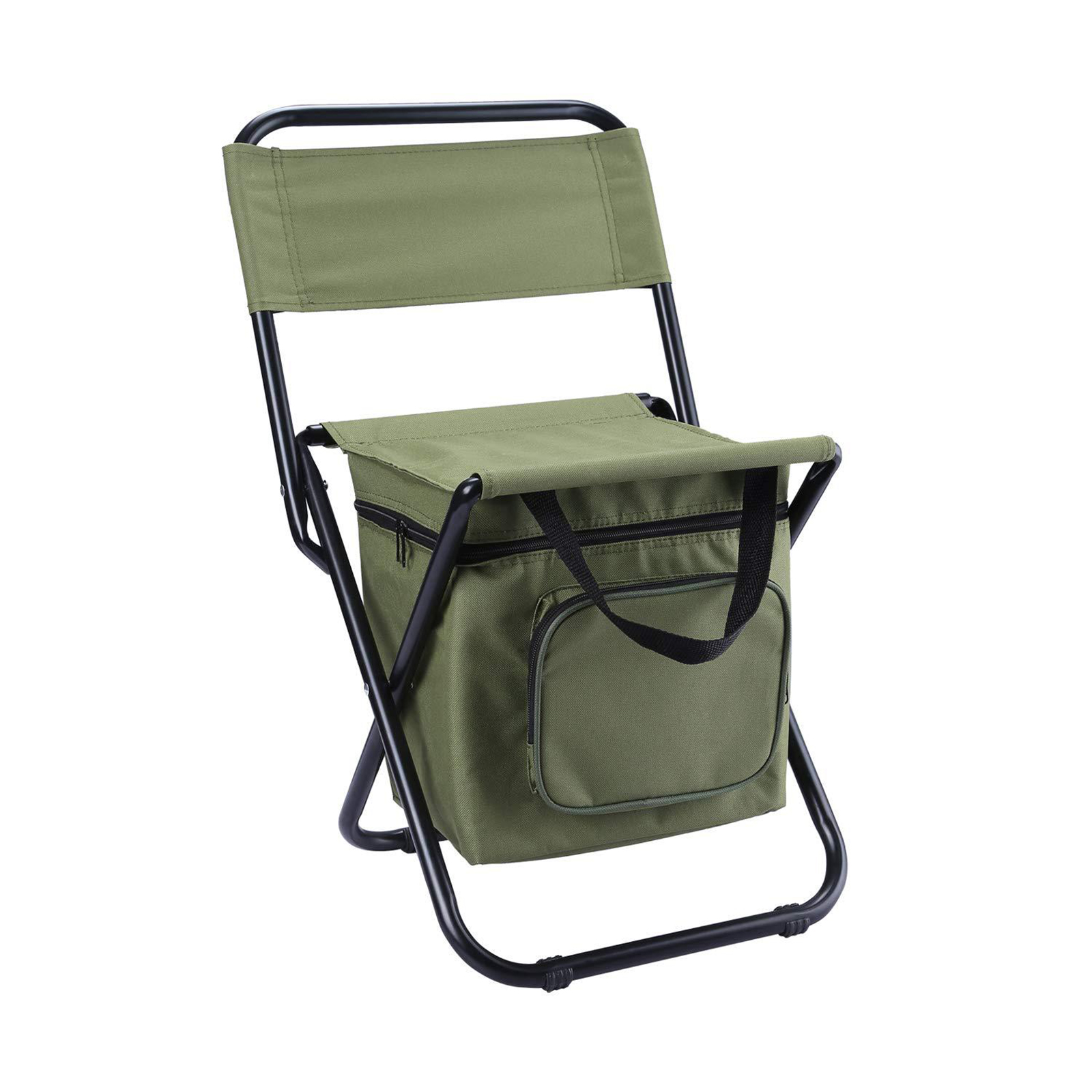 Tabouret De Pêche Et Camping Pliable – Capacité 150 Kg (330,7 Lb) – Hauteur Réglable 27-40 Cm – Tissu Oxford – Vert