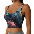 thumbnail image 2 of Rateoe Colorful Floral Patterned Horse Print Womens' Sports Bras Scoop Neck Sports Vest- Padded U Back Seamless High Impact Support, 2 of 7