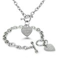 thumbnail image 1 of Stainless Steel Best Mom in the World Heart Charm Toggle Bracelet & Necklace, 1 of 2