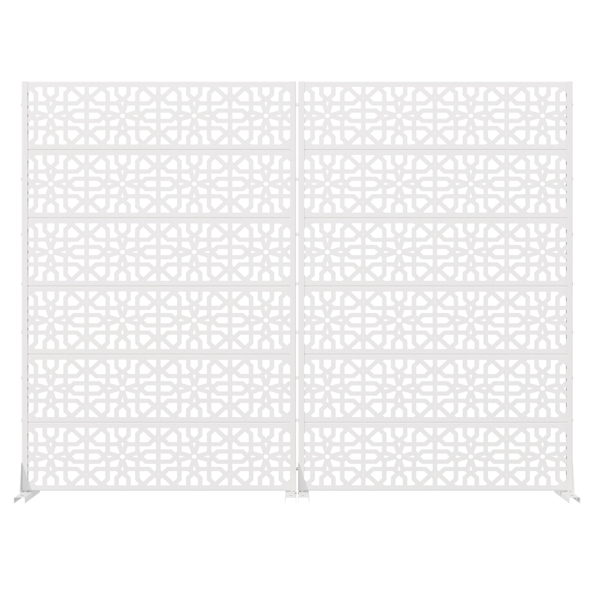 MAYEERTY 6 Panels Outdoor Privacy Screen, Metal Decorative Privacy Fence, 2 pcs Privacy Panel for Patio, Balcony, Backyard, Garden