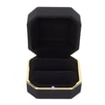 thumbnail image 1 of Caja para anillo de compromiso Jadeshay caja de anillo de lujo cuadrada multifuncional con luz LED, 1 of 8