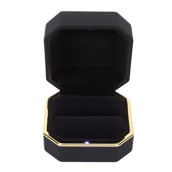 Caja para anillo de compromiso Jadeshay caja de anillo de lujo cuadrada multifuncional con luz LED