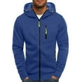 thumbnail image 1 of OUSITAID Mens Hooded Sweater Coat With Solid Color Zipper Pocket In Autumn And Winter, 1 of 5