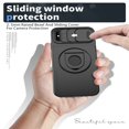 thumbnail image 4 of AUshell for iPhone Xs Max Case, Slide Camera Window Compatible wth MagSafe Rotating Kickstand Ring Silicone Military-grade Drop Resistant for iPhone Xs Max Magnetic Shockproof Shell, Black, 4 of 6