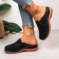thumbnail image 5 of Purcolt Clogs for Women Comfortable Casual Hollow-out PU Leather Closed Round Toe Arch Support Slip On Flat Shoes Lightweight Memory Foam House Shoes with Buckle, 5 of 9