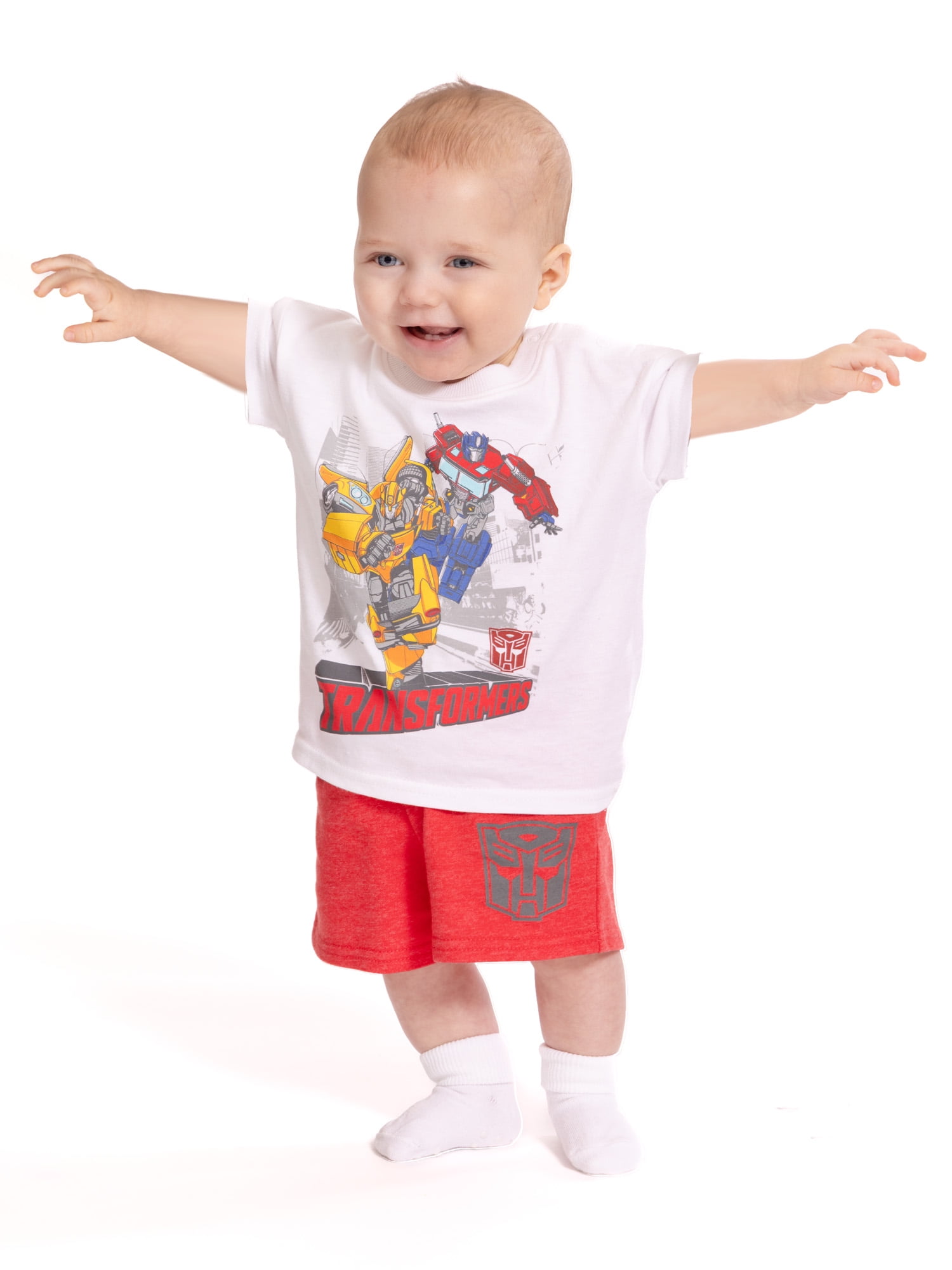Transformers Baby Boys Short Sleeve Graphic Tee and Shorts Set, 2-Piece, Sizes 0/3M-24M