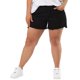 thumbnail image 2 of Women's Plus Size Jean Short Raw Hem Slash Pocket Denim Shorts Black 4X, 2 of 7