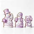 thumbnail image 2 of Lilixerw Christmas Snowman Figurine Set of 3 Purple Snowflake with Hats Scarves Christmas Tree for Shelf Mantel Holiday Seasonal Home Decoration, 2 of 6