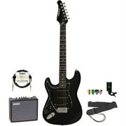 Sawtooth ET Series Left-Handed Electric Guitar with Sawtooth 10 Watt Amp and ChromaCast Accessory Bundle, Candy Apple Red with Pearl White Pickguard
