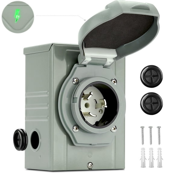 Kohree 50 Amp Generator Power Inlet Box, NEMA SS2-50P for 3R Generator Cord Receptacle, 125/250V,12500W RV Weatherproof Generator Transfer Switch Inlet Box, ETL Listed