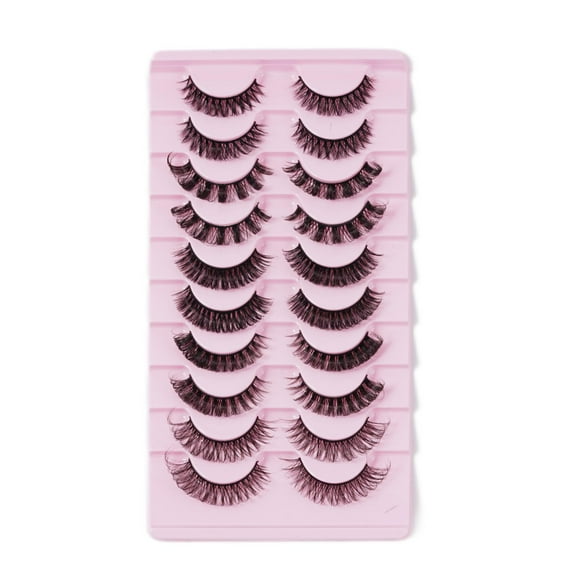 10Pairs Russian Style Strip Lashes D Curl #Mink# False UK Full Eyelashes X1 I2P5