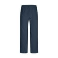 thumbnail image 5 of Axiiglly Mens Casual Pants Elastic Waist Soft Long Pants Zipper Lightweight Wide Leg Pants Loose Baggy Beach Pant with Pockets M, 5 of 7