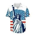 thumbnail image 4 of Independence Day Hawaiian Shirt for Men Summer Patterns Print Short Sleeve Button Down Shirts Tops Lightweight Relaxed Fit Elastic Tees for Beach Vacation, 4 of 5
